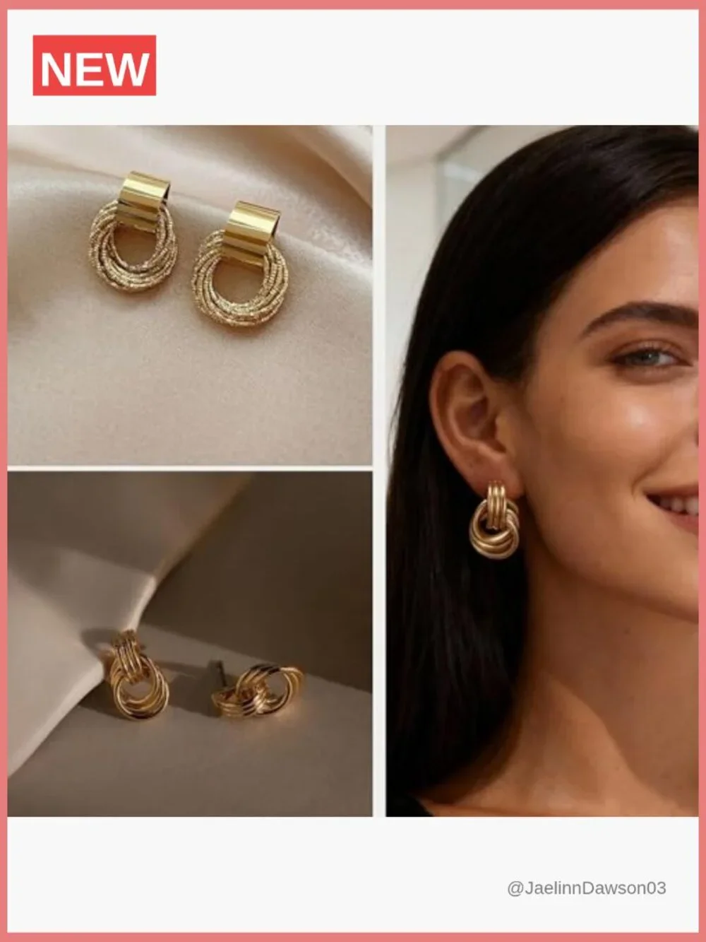 6 Pairs Chunky Gold Knot Earrings Set Trendy Drop Dangle Lightweight